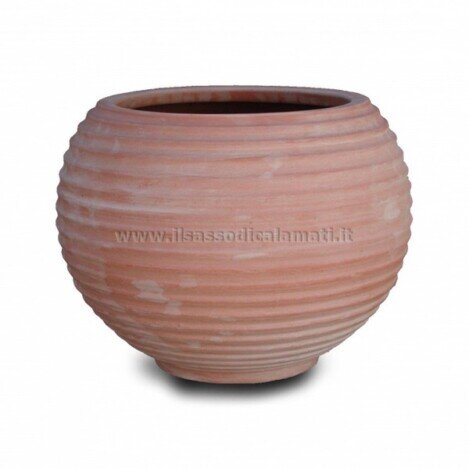 sfera rigata vaso terracotta