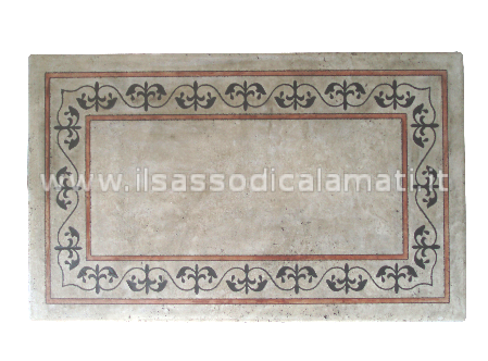tavolo con cornice ad edera