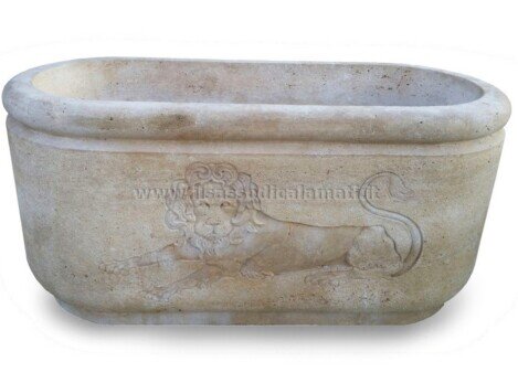 vaso con intaglio leone