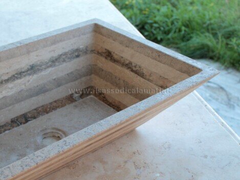 lavabo rettangolare pietra