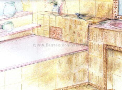 disegno progetto di bagno