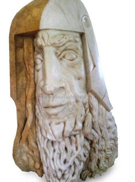 testa in marmo e travertino