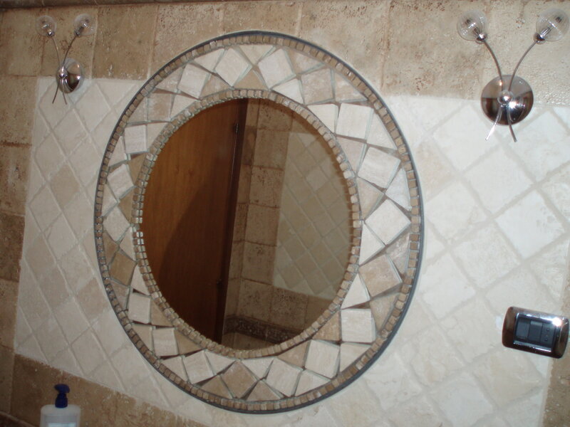 Specchiera mosaico rotonda