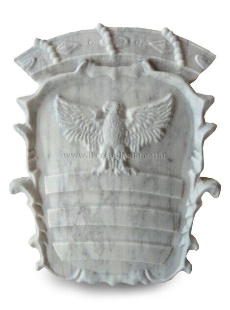 scudo marmo aquila e corona