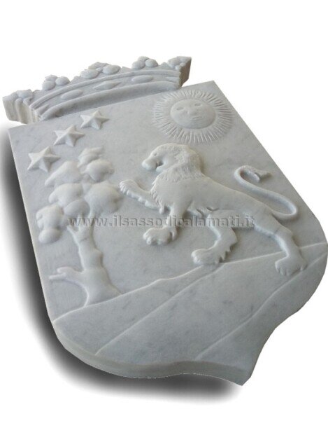 stemma marmo carrara con leone
