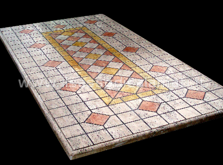tavolo a mosaico in pietra