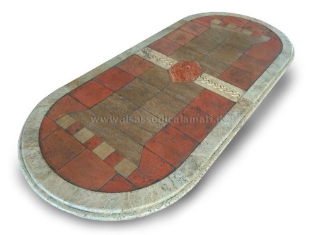 tavolo ovale in terracotta