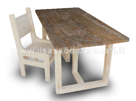 basamento con sedia legno
