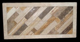 tavolo con listelli di marmo colorati